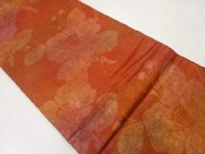 椿模様織出し名古屋帯